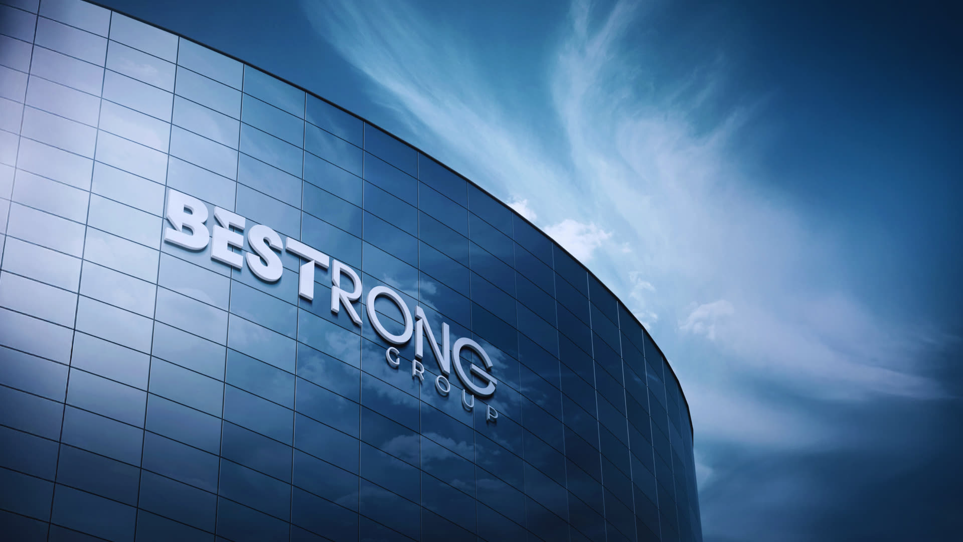 Bestrong Real Estate — The wordmark on the facade