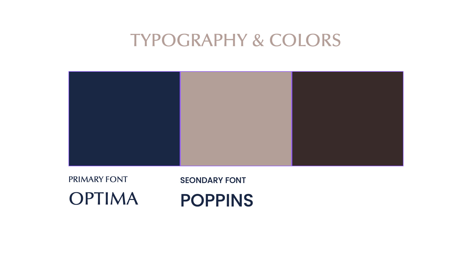 Bestrong Real Estate — Typography and colours — Optima, Poppins