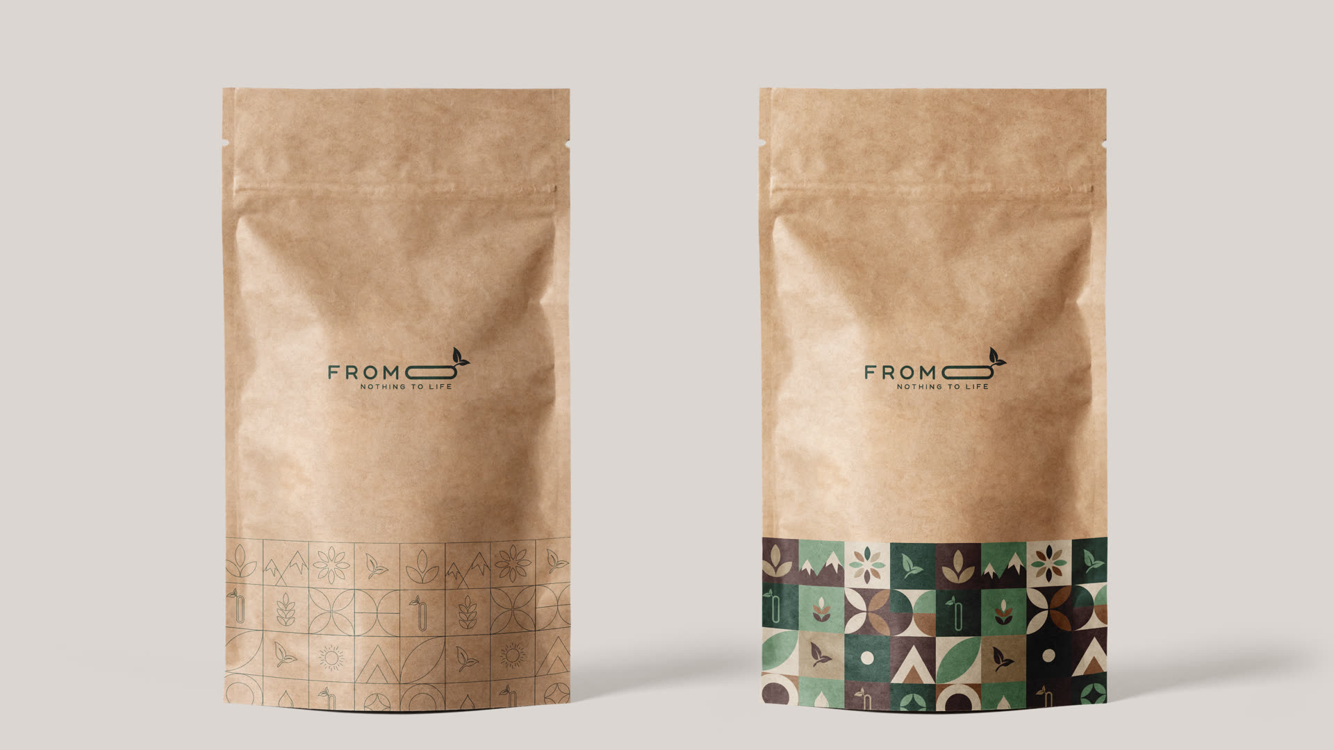 From 0 — Kraft pouches — plain and patterned