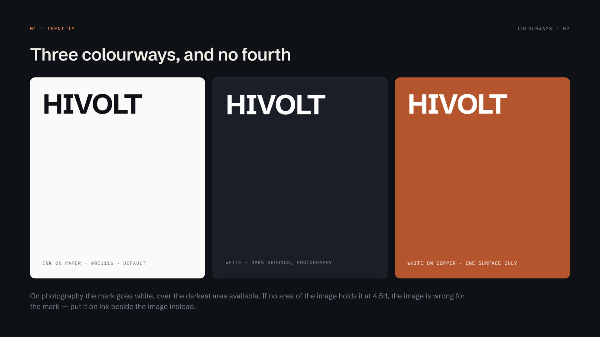 HIVOLT — Three colourways, and no fourth