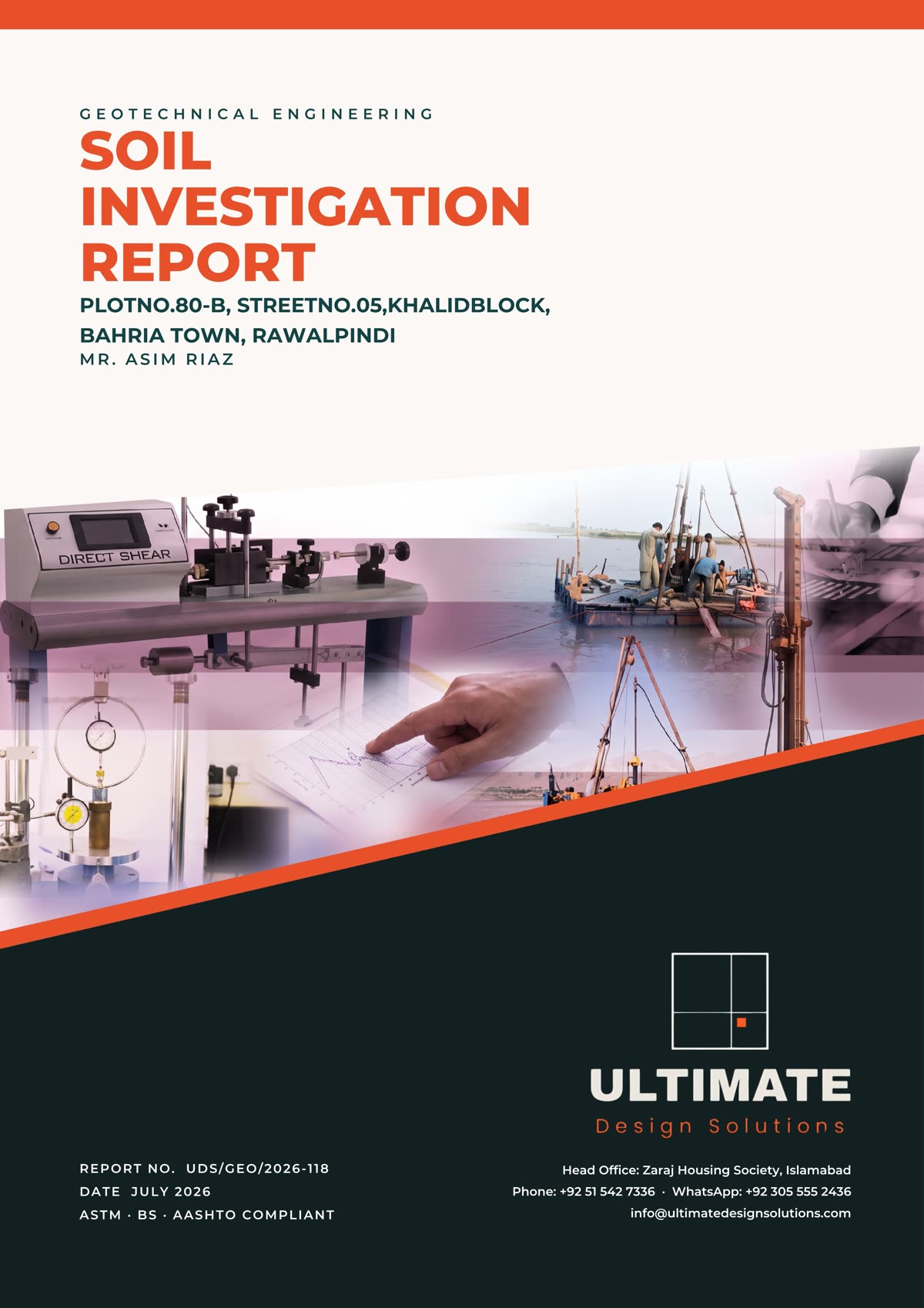 Ultimate Design Solutions — Soil investigation report cover