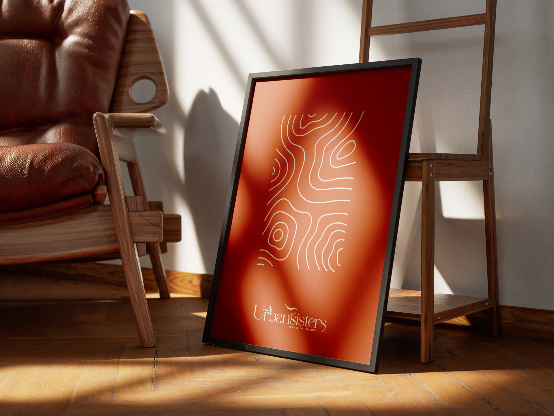 Urban Sisters — Brand poster — the line motif